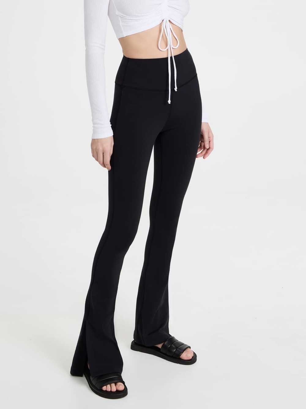 SPLITS59 Women's Raquel High Waist Supplex Flared Legging, 32", Black, M